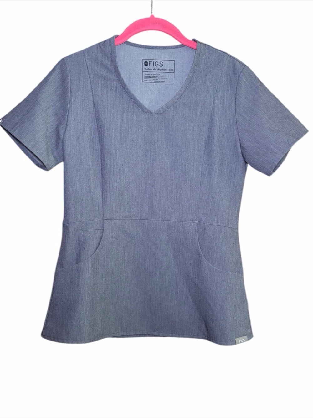 FIGS Technical Collection Grey Scrub Top Women’s Size XXS Medical